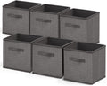 Nestl Cube Storage Bins, Foldable 6 Cube Storage Organizer Bins, Fabric Storage Cubes, Storage Basket with Handles, Grey Closet Storage Bins, 11-Inch Cube Storage Bins for Bedroom, Playroom and More