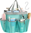 Mesh Shower Caddy Portable - 8 Pockets, S-Hook, Shower Bag for Dorm Camping