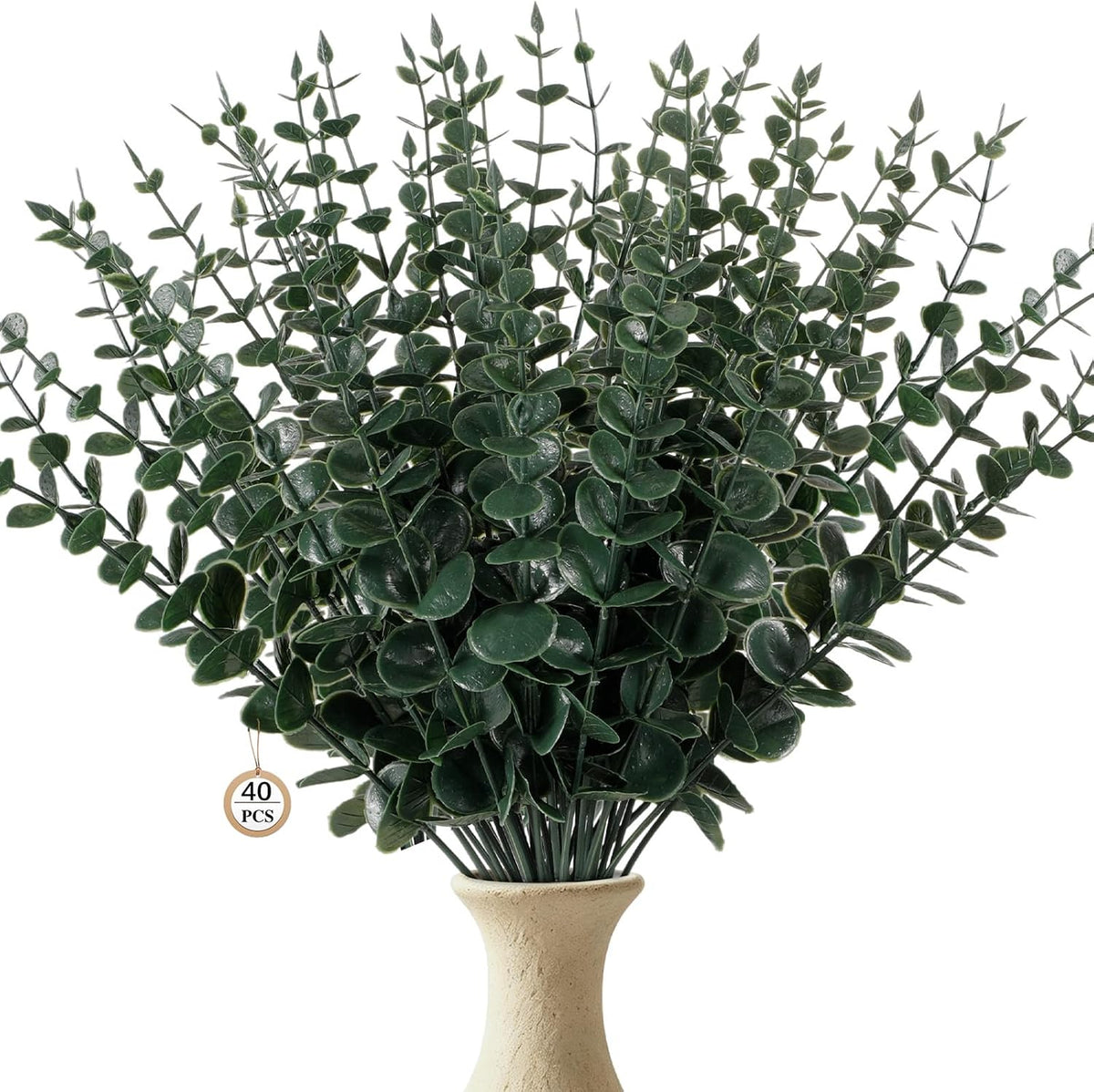 40 Pcs Artificial Eucalyptus Stems Faux Eucalyptus Plant Eucalyptus Leaves