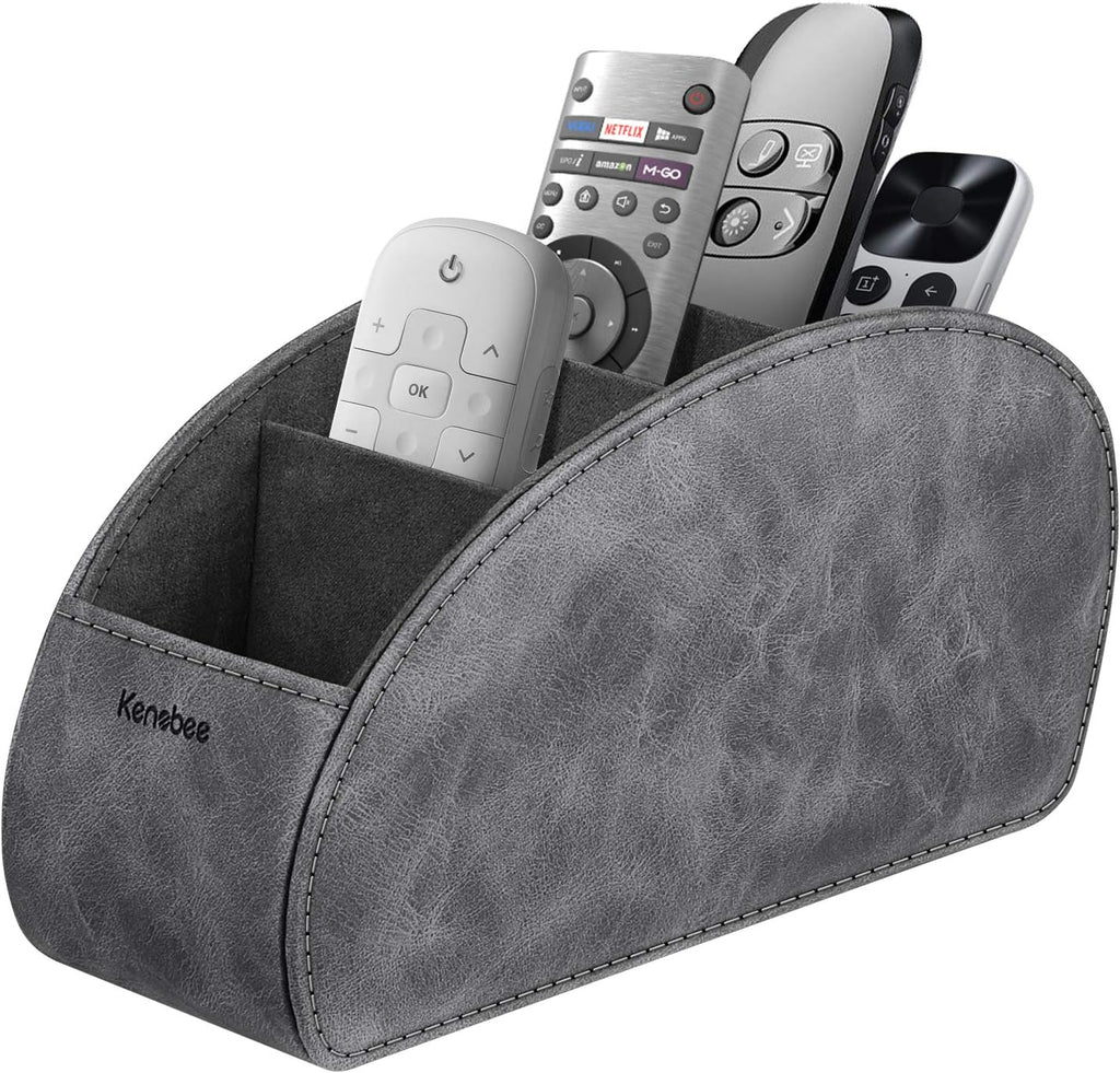 KENOBEE Remote Control Holder with 5 Compartments, Gray