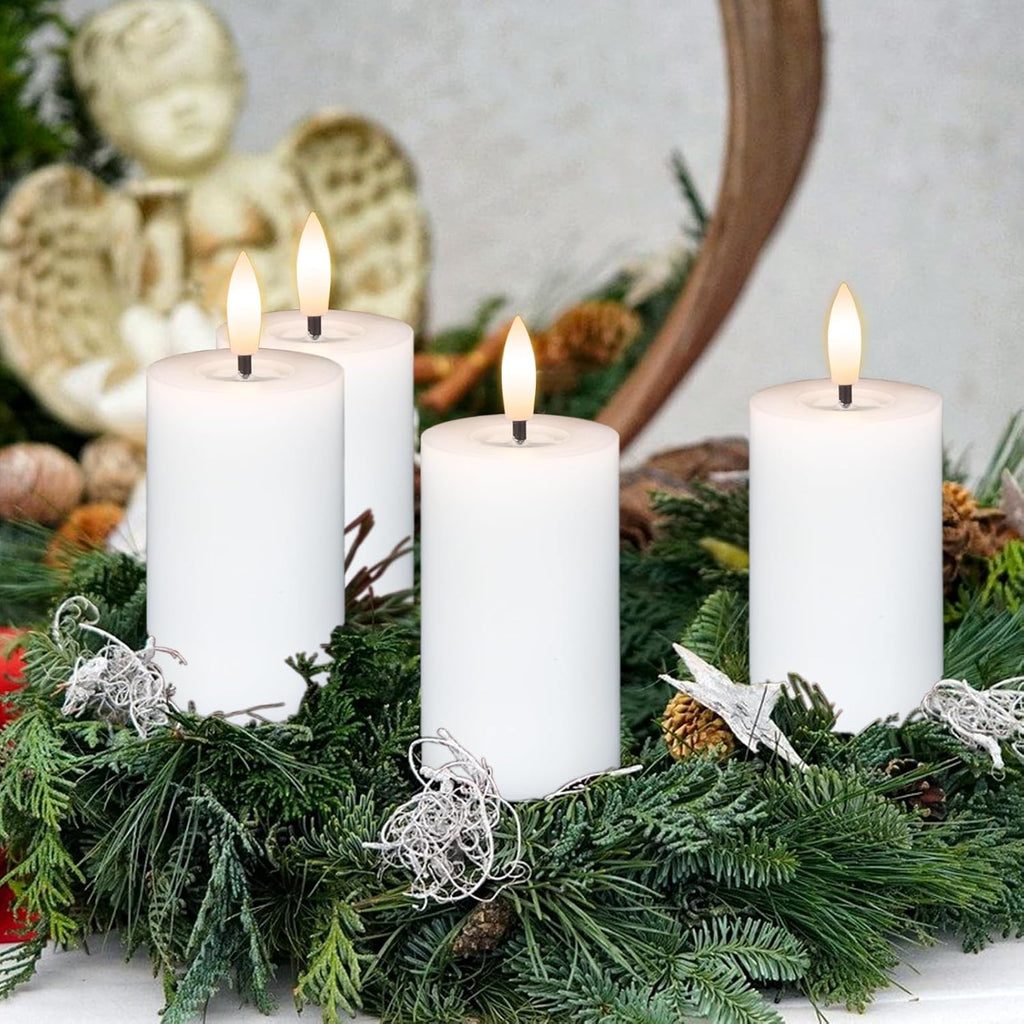 Votive Flameless LED Candles Battery Operated with Remote Timer, White