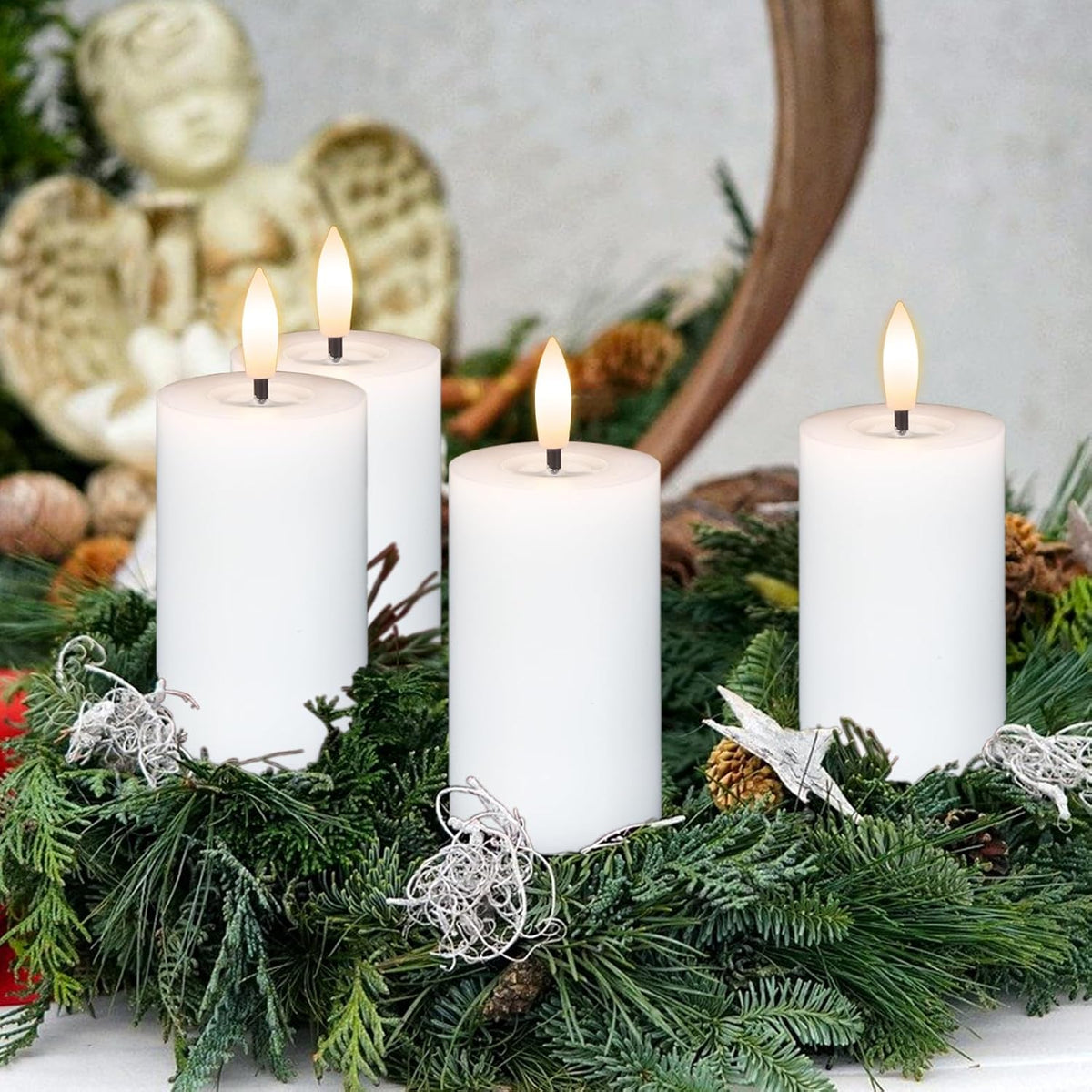 Votive Flameless LED Candles Battery Operated with Remote Timer, White
