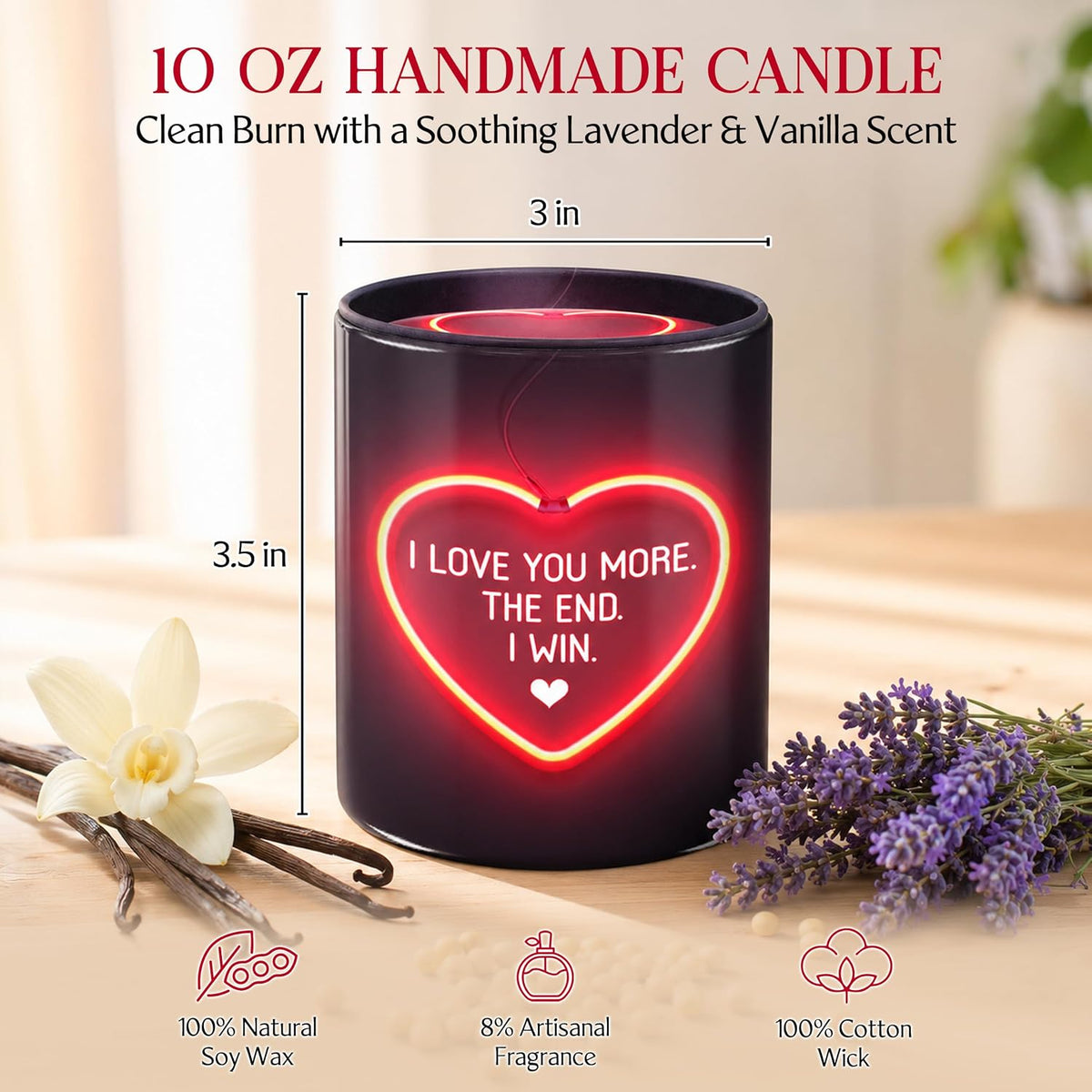 TEEZWONDER Christmas Anniversary Birthday Gifts for Him Her - Candle 10 oz