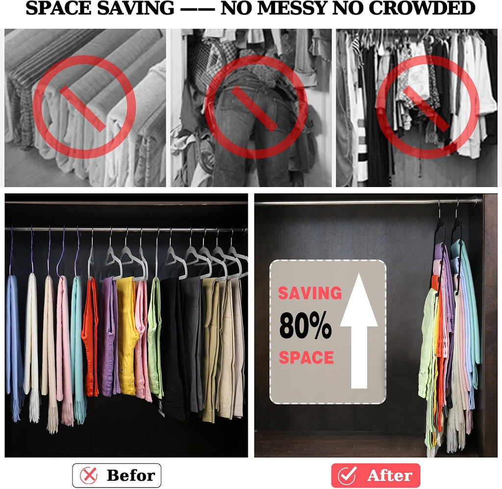 Closet Organizers and Storage, 2 Pack Pants-Hanger-Space-Saving