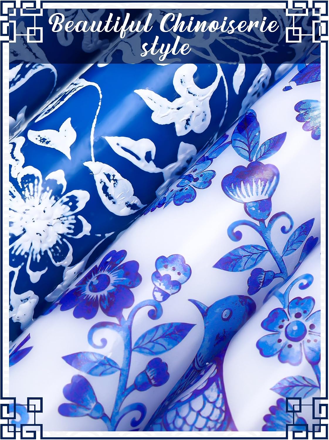 Conelist 12 Pcs 12 Inch Chinoiserie Taper Candles Blue and White Candle