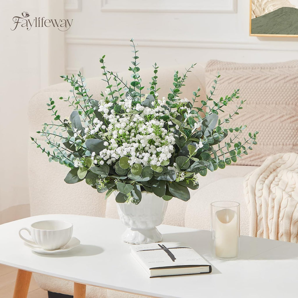 120 Pcs Artificial Eucalyptus & Baby Breath Greenery Stems
