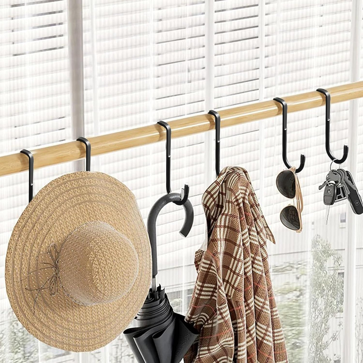 8 Pcs Over Cabinet Door Hooks, Black