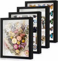 4 Pack 8x10 Shadow Box Frames, Black Display Case with Felt Back