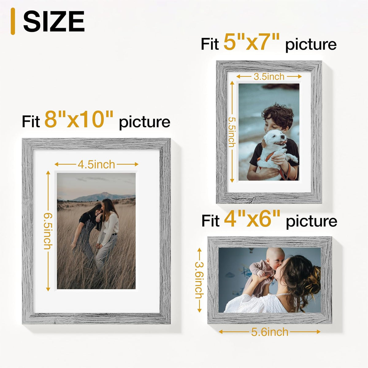 Vittanly 12 Pack Picture Frames Collage Wall Decor, Grey
