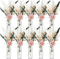Qinyoung 10 Set Dried Pampas Grass Table Centerpiece for Wedding, Pink