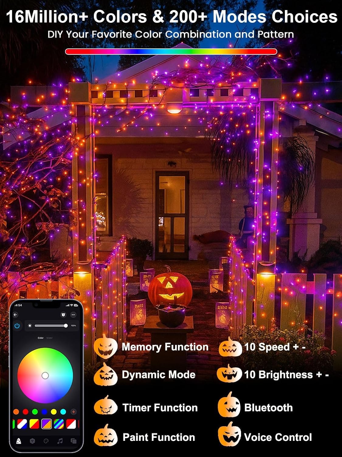 400 LED Smart RGB Color Changing String Lights APP & Remote for Halloween