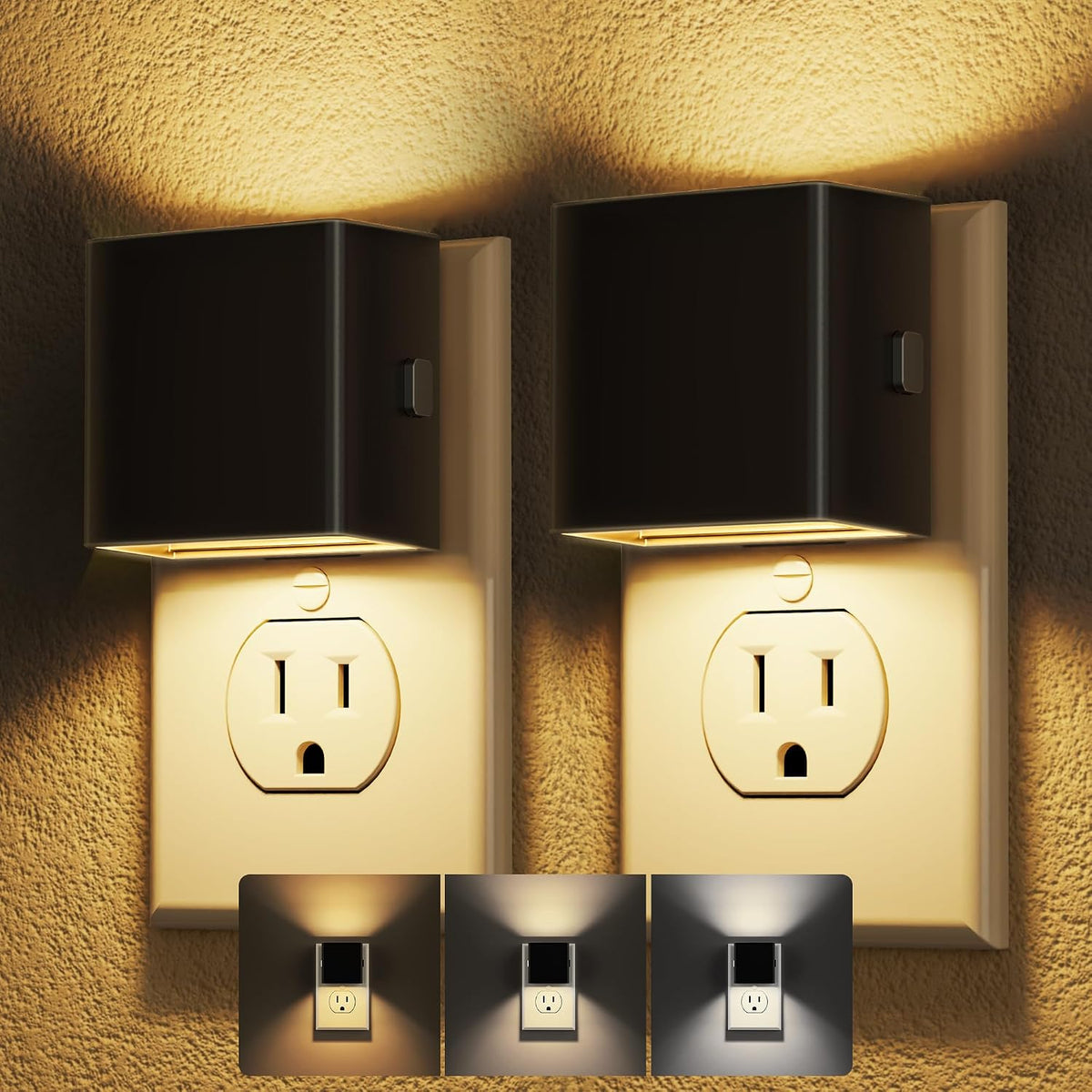 DORESshop Night Lights Plug into Wall,[2 Pack] Plug in Night Light,3CCT