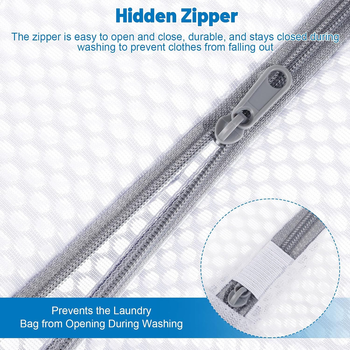 3-Pack Durable Honeycomb Mesh Laundry Bags for Delicates, M + L + XL