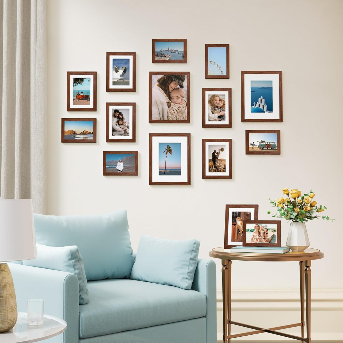 Vittanly 15 Pack Picture Frames Collage Wall Decor, Wall/Tabletop Display