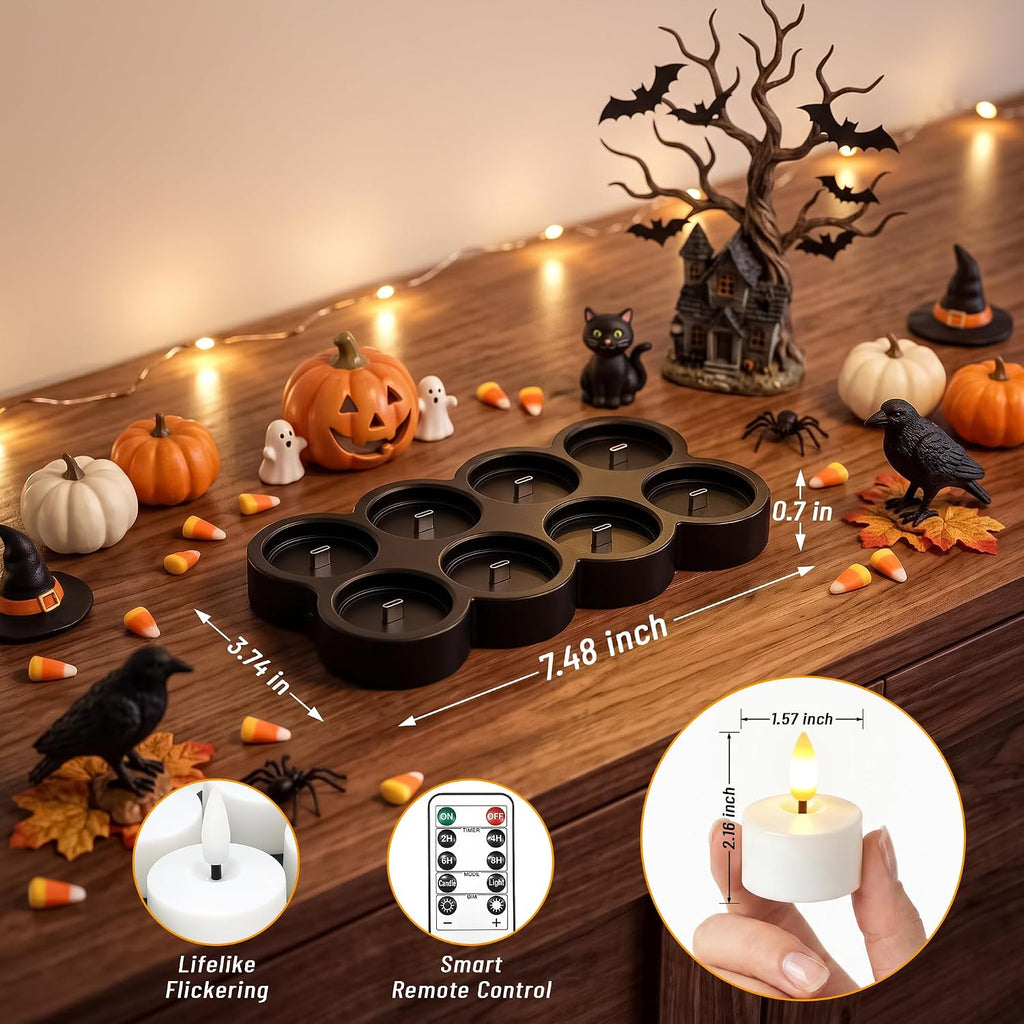 8 Pcs Rechargeable Flameless Candles with Remote Timer & Charging Base