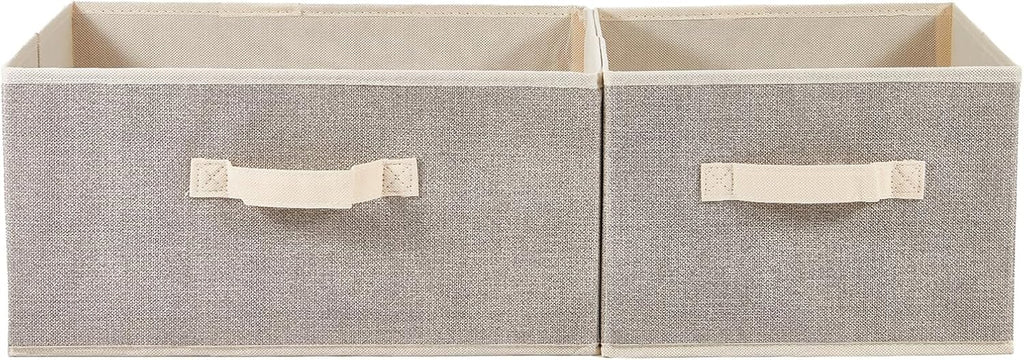 DAYARD Fabric Bins [1-Pack], Foldable Cube Baskets Storage Boxes for Shelves, Closet, Bookshelf, Nursery Organizer Containers (beige, medium)