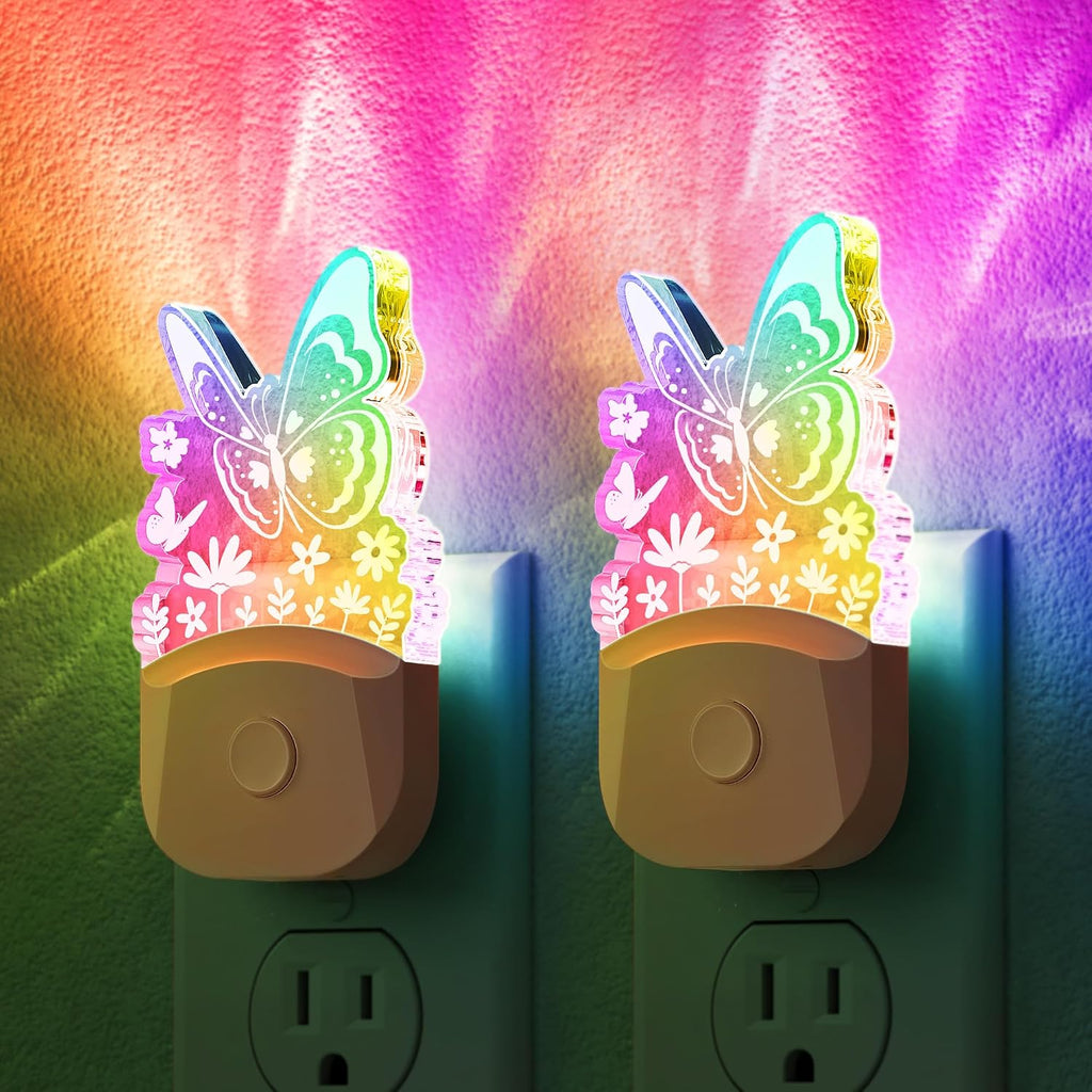 DORESshop Night Lights Plug into Wall [2 Pack],Butterfly Night Light