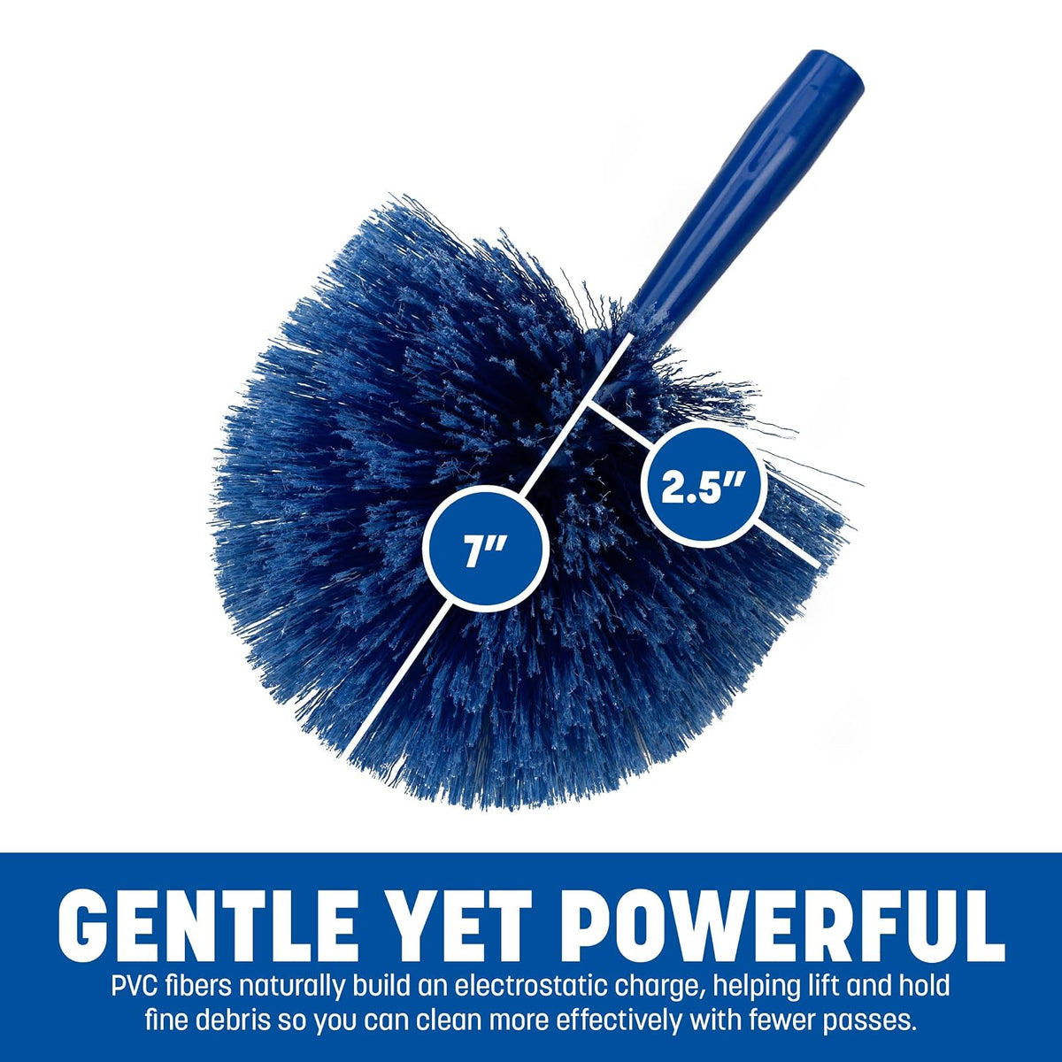 Sparta Round Duster Head, Soft Flagged Bristles, 9 Inch, Blue, 12-Pack