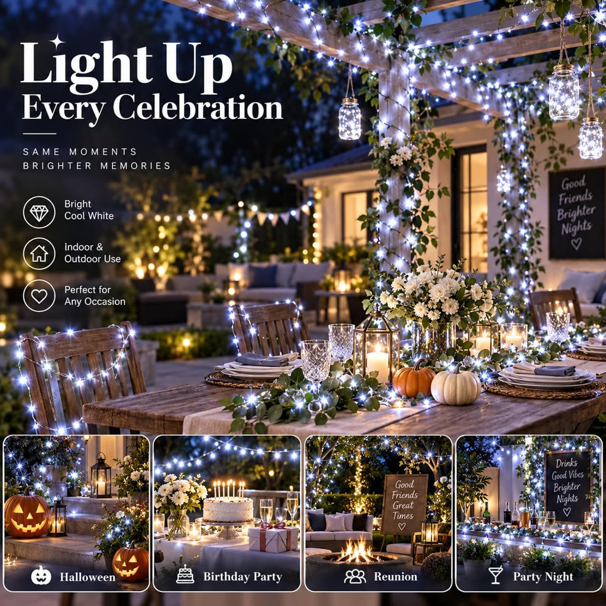 Hortsun 200 Pack Battery Operated Fairy Lights 7 ft 20 LED, Cool White