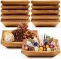 10 Pack Wooden Dough Bowl for Decors, Brown, 7.8x5.9in, Rectangle