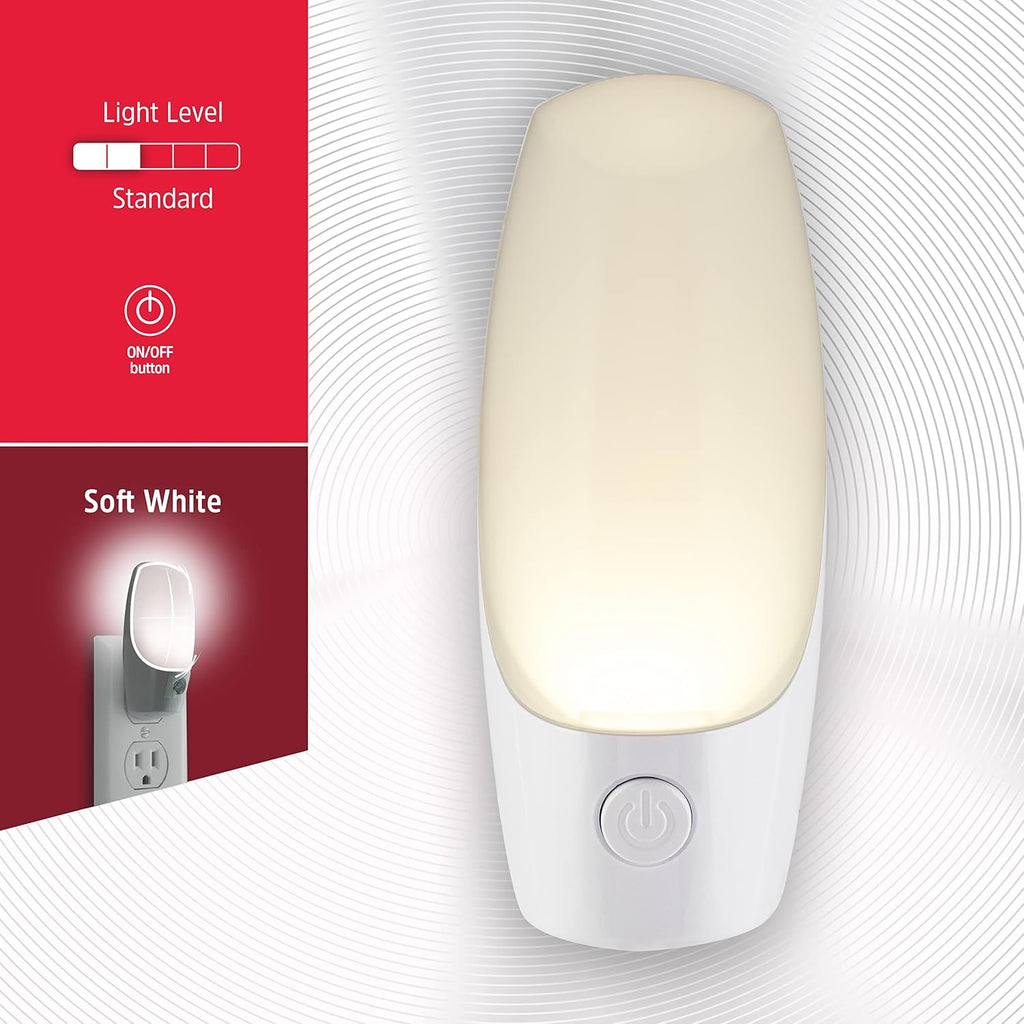 Energizer Night Light Plug into Wall with Manual On Off Switch