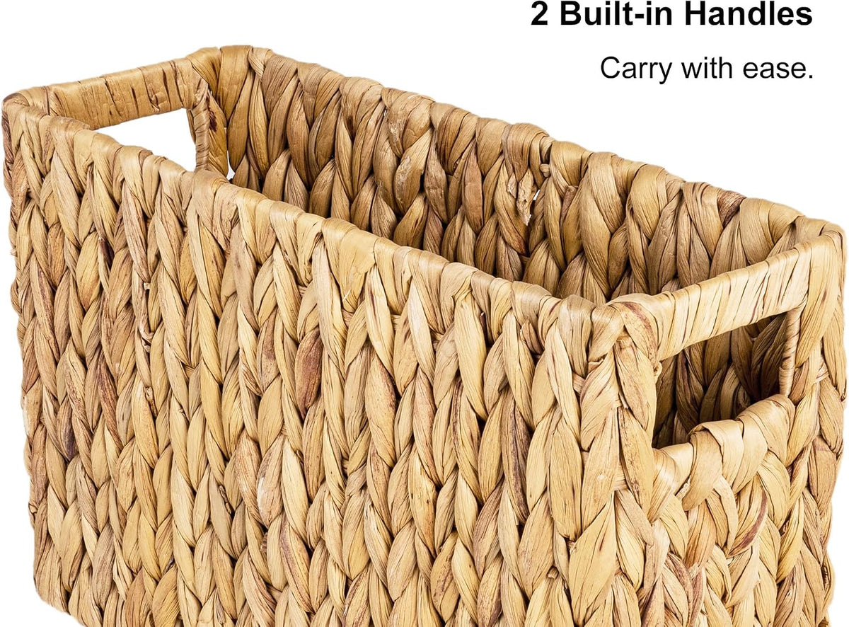 Storageworks Magazine Basket, Wicker Magazine Holder, Book Basket,Meidum