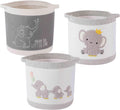 3-Piece Woven Baby Toy Blanket Storage Baskets Laundry Hampers, Elephant Design Foldable Nursery Organizer for Toys Clothes Stuffed Animals, Roomy Sturdy Hamper for Baby Gift Nursery Decor Basket
