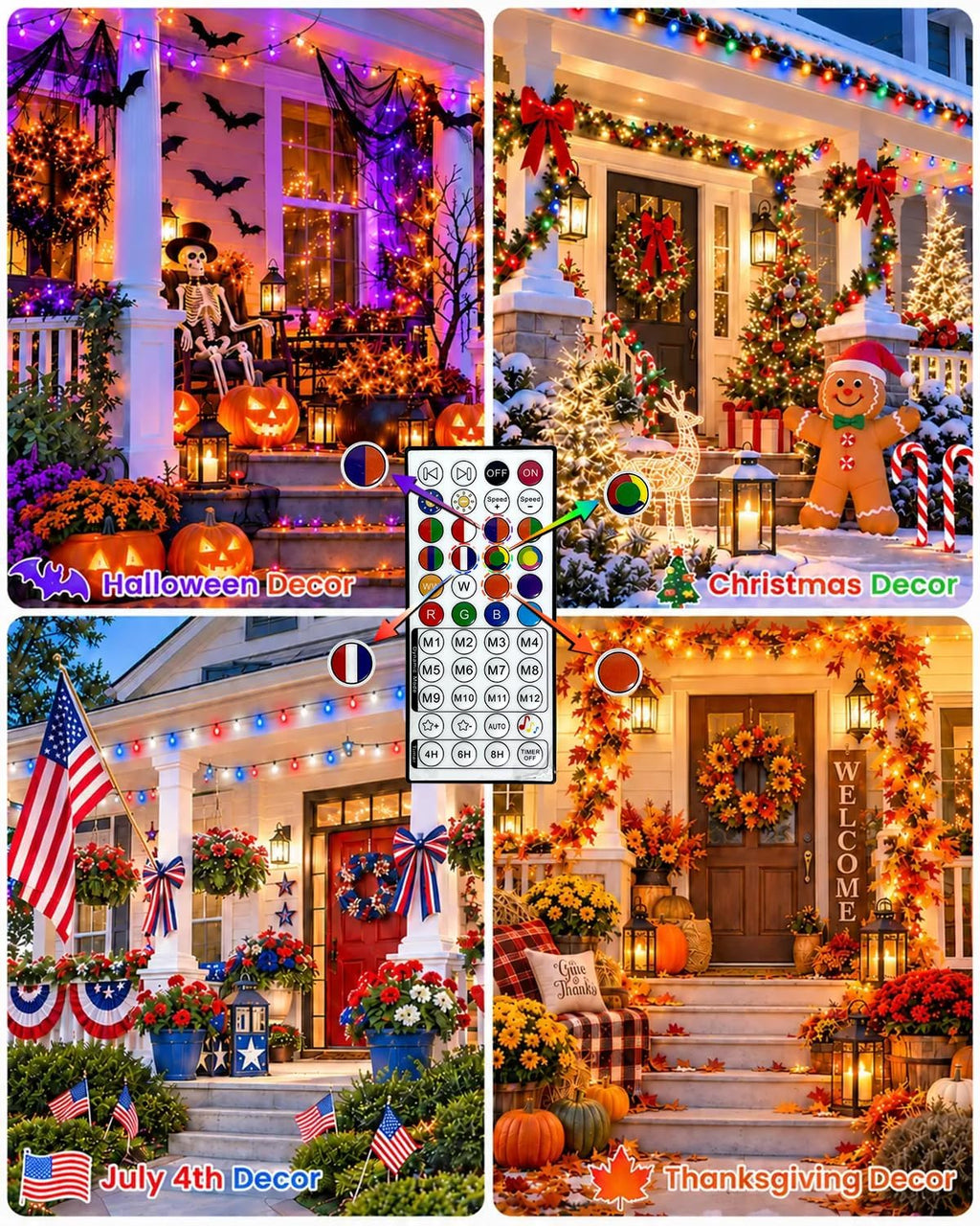 800LED Smart RGB Color Changing String Lights 275FT Halloween Lights App