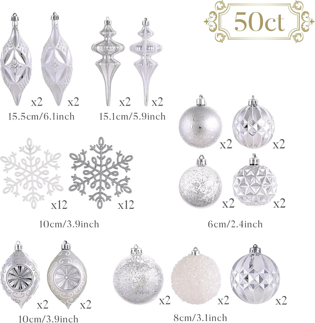 Valery Madelyn 50ct Christmas Tree Decorations Ball Ornaments Set