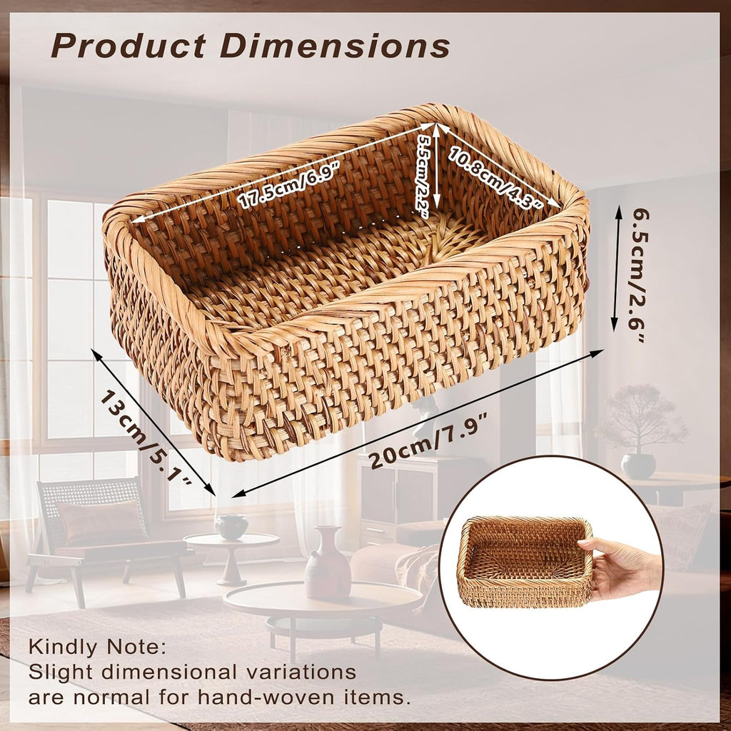 BTSKY Small Remote Basket for Coffee Table Entryway Living Room 7.9" x 5.1"