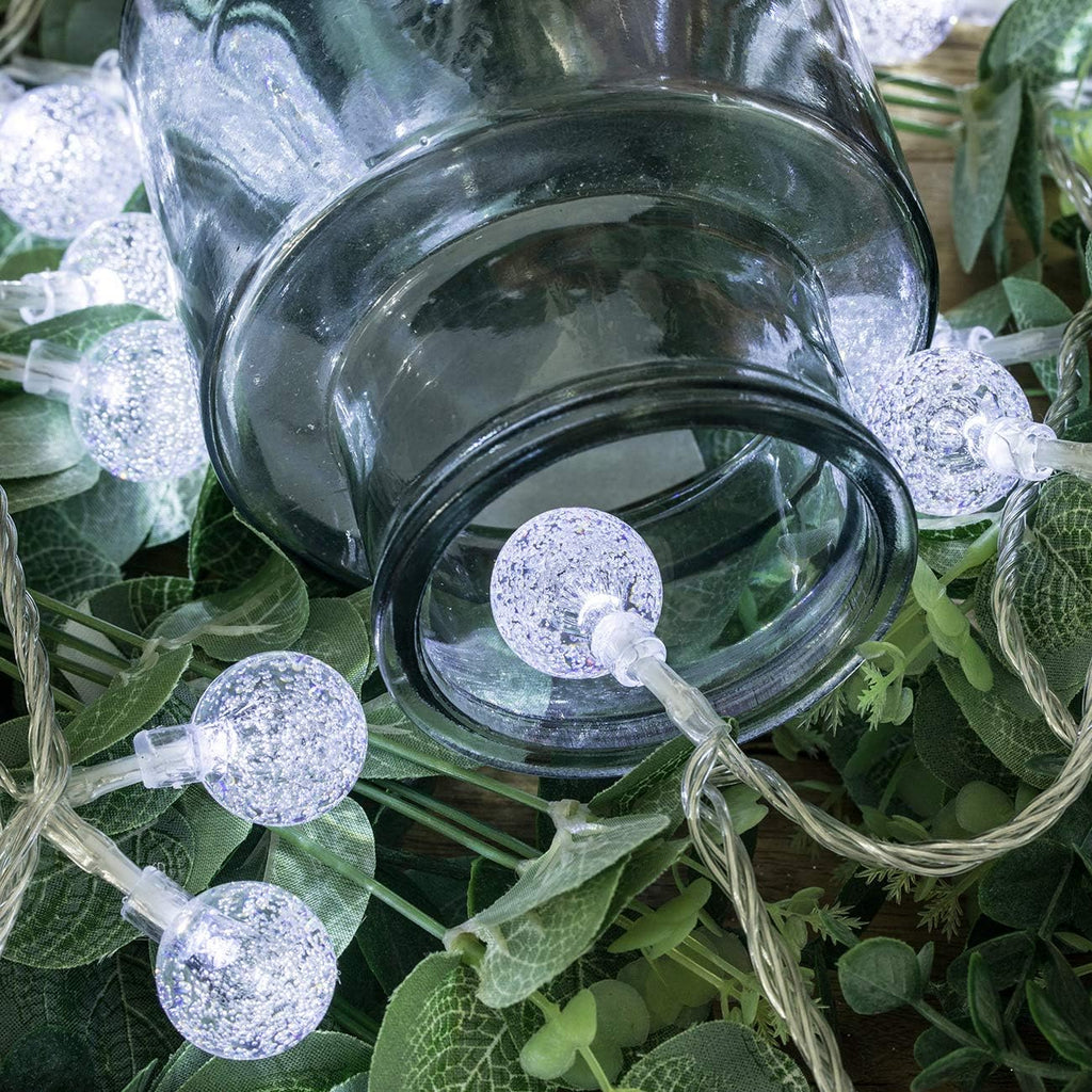 AWQ 100LED 49FT Globe Crystal Bubble Lights for Christmas Tree White