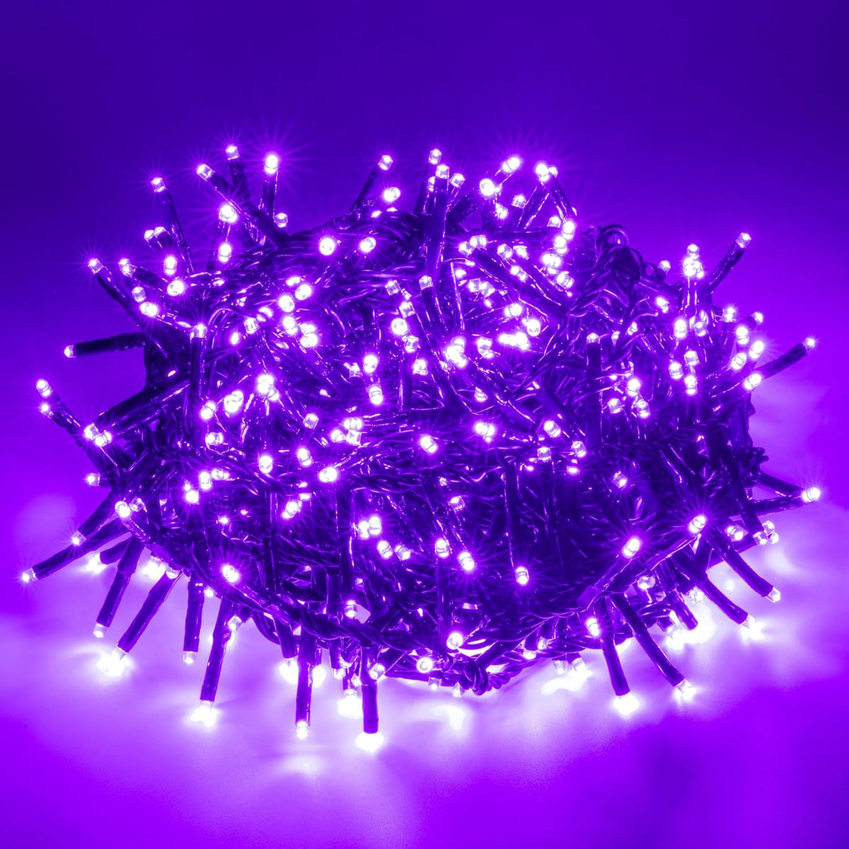 AWQ 500 LED 49FT Christmas Cluster Lights Waterproof String Light Purple
