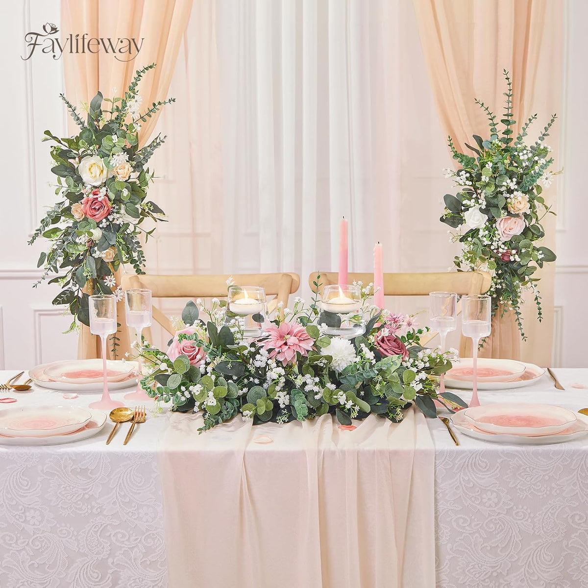240 Pcs Artificial Eucalyptus & Baby Breath Greenery Stems