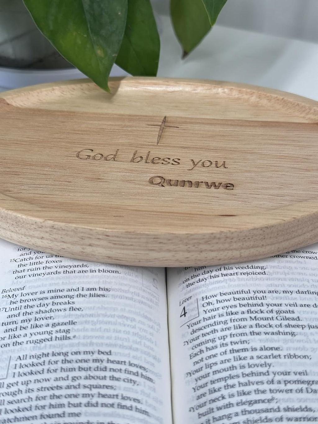Prayer Bowl,Leaf-shape Wooden Blessing Bowl for Devotions Spiritual Growth
