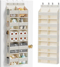 MAX Houser 5 Pocket Over Door Hanging Organizer with Clear Window, Beige