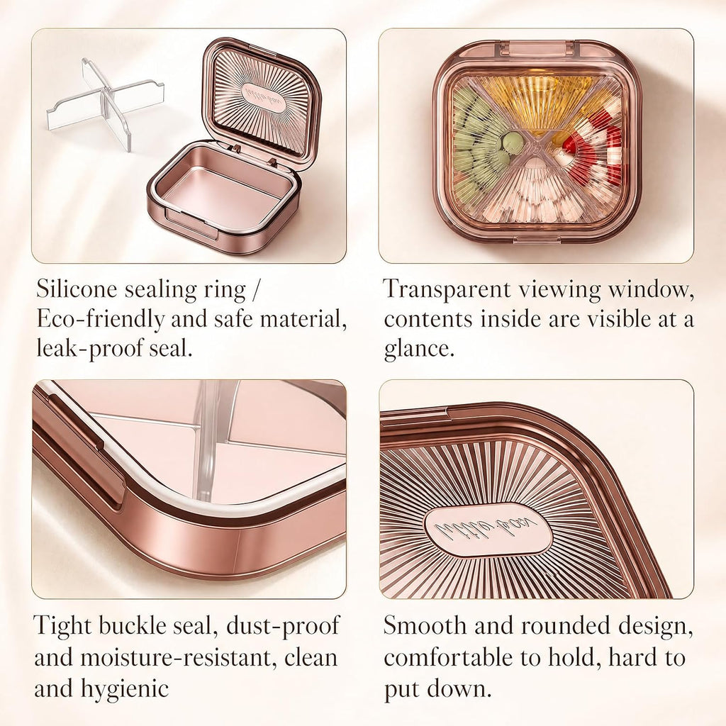 Kigley 4 Pcs Travel Swab Container with Lid,Classic Colors, 2.95 X 2.75 Inch