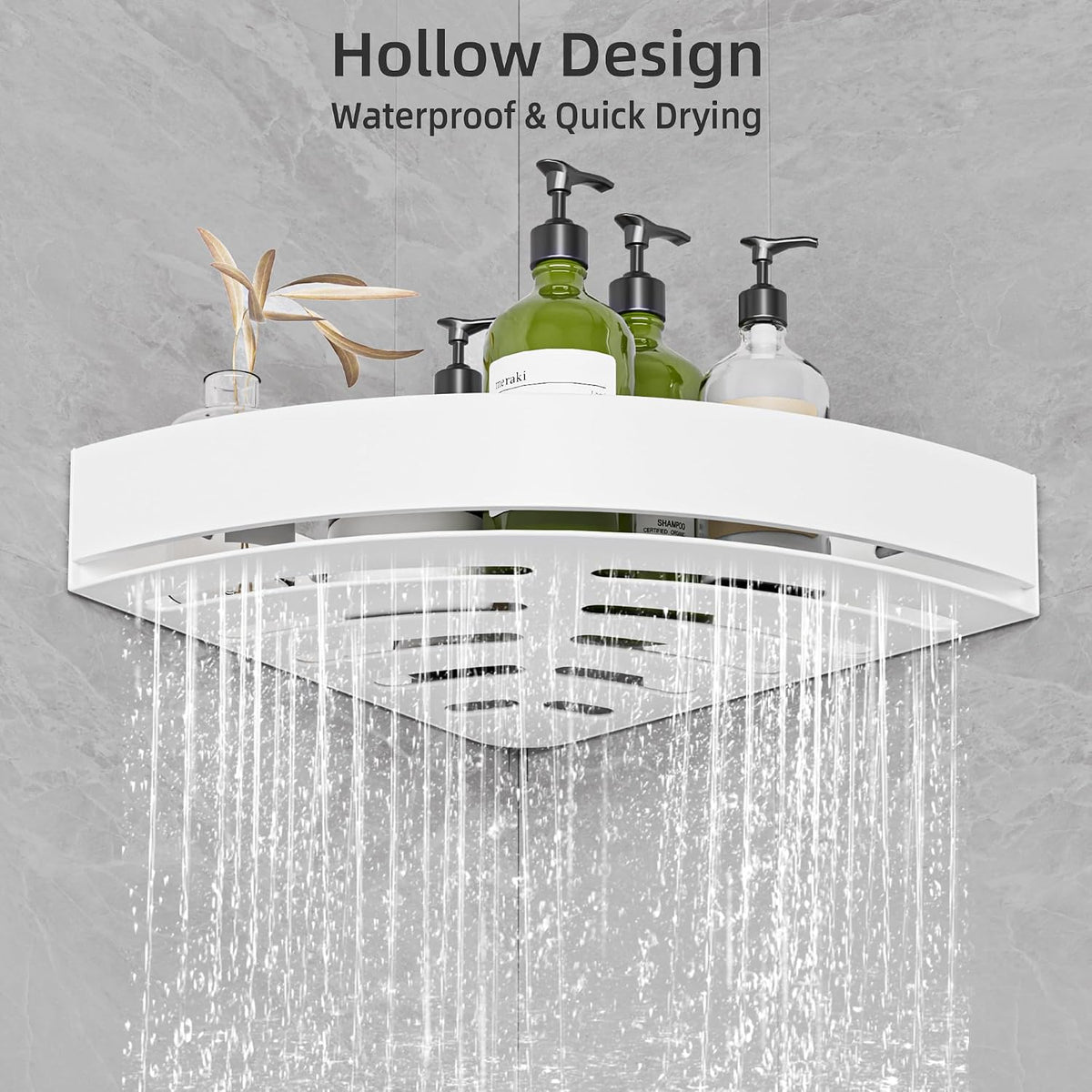 Wisfame Corner Shower Shelves Set of 2, Metal Shower Caddy No Drilling