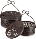 Lallisa 2 Pcs Incense Coil Holder Set, Metal Incense Burner, Bronze Color