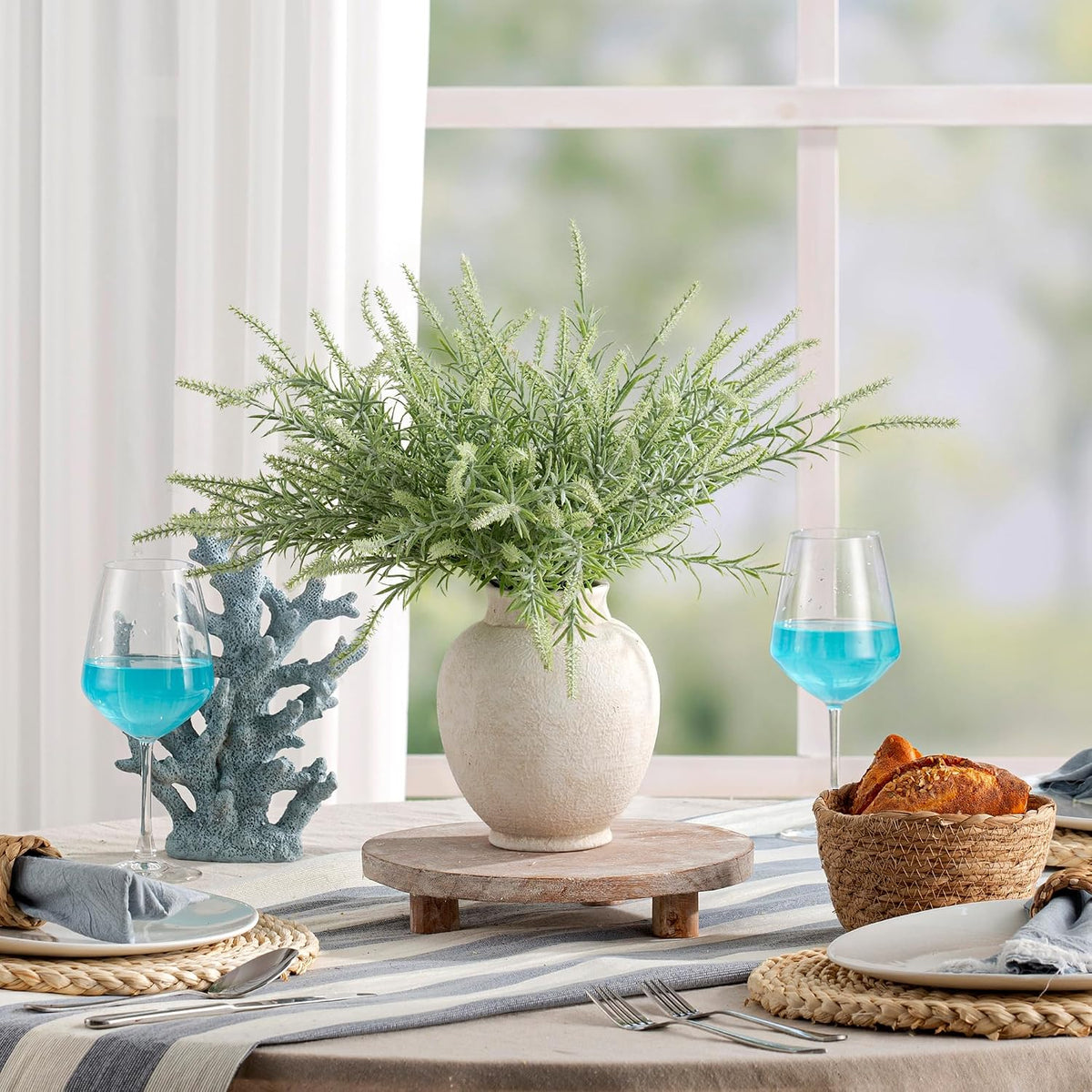 Ceramic Flower Vase, Flower Vase Rustic Farmhouse Decorative Vase Floral Pottery Vases for Home Decor Table Living Room Entryway Mantel Bookshelf Bedroom Bathroom Kitchen - 7.4" W