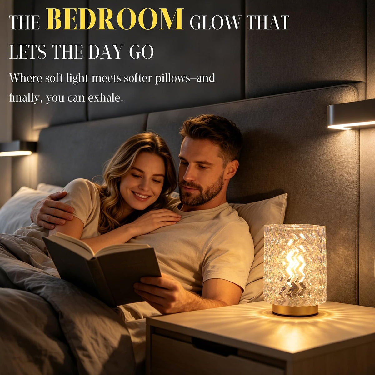 ULAROOM Battery Operated Table Lamp,Cordless Accent Mini Lamp,1 Pack Clear