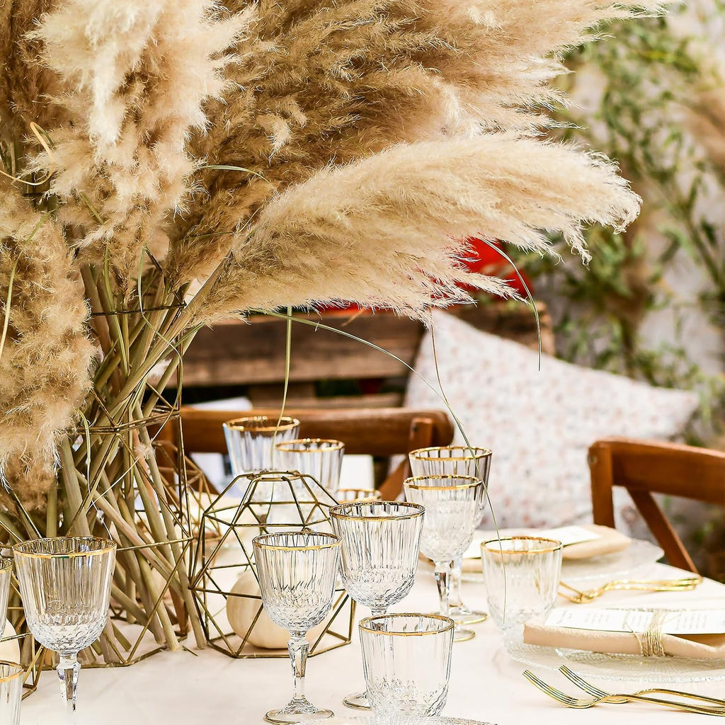 PATIKIL 17 Inch Faux Pampas Grass, 6 Pcs Boho Decor for Home Decoration Artificial Tall Fluffy Stems for Wedding Flower Party Vase Arrangement Centerpieces, Gradient Dark Blue