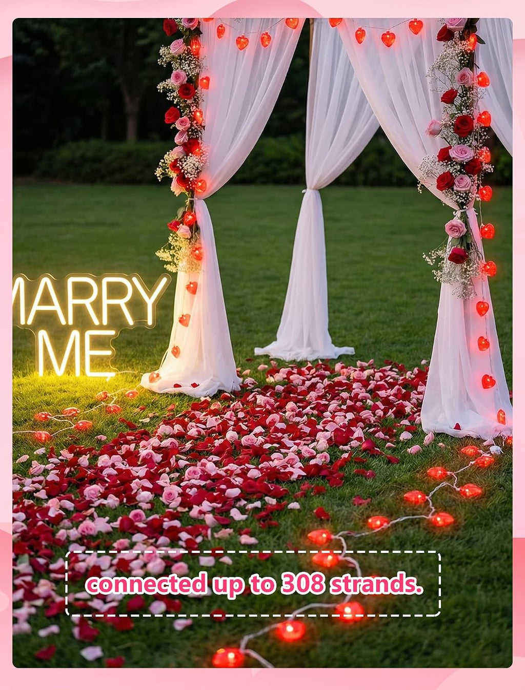 Abeja 8.5Ft Red Heart String Light, Valentine Day Decoration Lights with10 Red Heart, Connectable Fairy Heart String Lights for Valentine's Day Bedroom Wedding Anniversary Outdoor Indoor Decor
