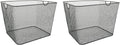 YBM Home Kitchen Pantry Organizer Wire Baskets for Shelves, Cabinets, Pantry, Countertop, Mesh Open Storage Bin Metal Basket for Organizing Food Supplies, 2 Pack
