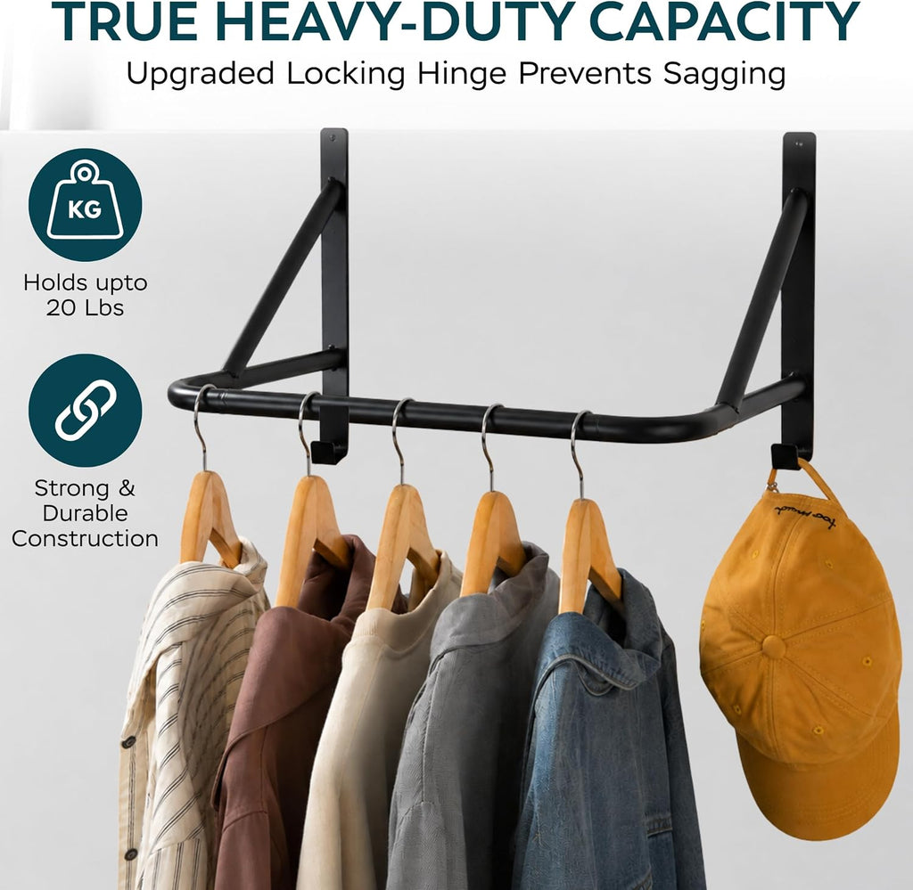 Over the Door Hooks, Heavy Duty Door Hanger Rack with 4 Hooks