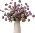 Mixed 10 Pcs Artificial Pompon Mum Set-8 Chrysanthemum & 2 Rose Red Daisy, Purple Silk Faux Flower for Vase Fall Floral Arrangements Wedding Centerpiece DIY Home Indoor Outdoor Decor (No Vase)
