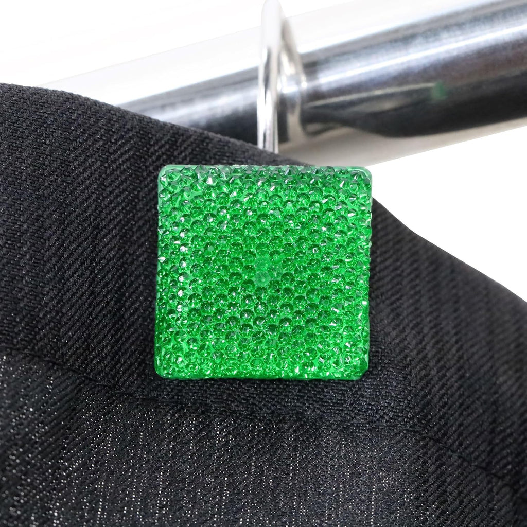 Green Bling Shower Curtain Hooks: Christmas Bathroom Curtain Rings, 12Pcs
