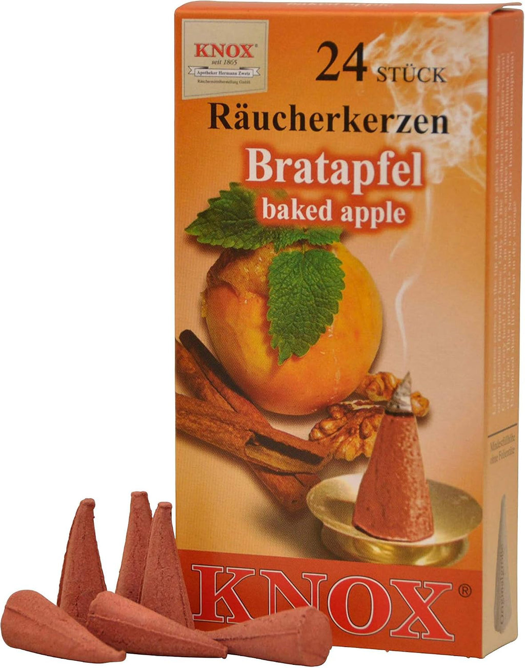 Knox 078750 Set Classic, 4 Packs of 24 Incense, Fir Tree, Myrrh, Scent, Baked Apple, Christmas Cones, Multicoloured, 2,5 x 1,2 x 1,2 cm