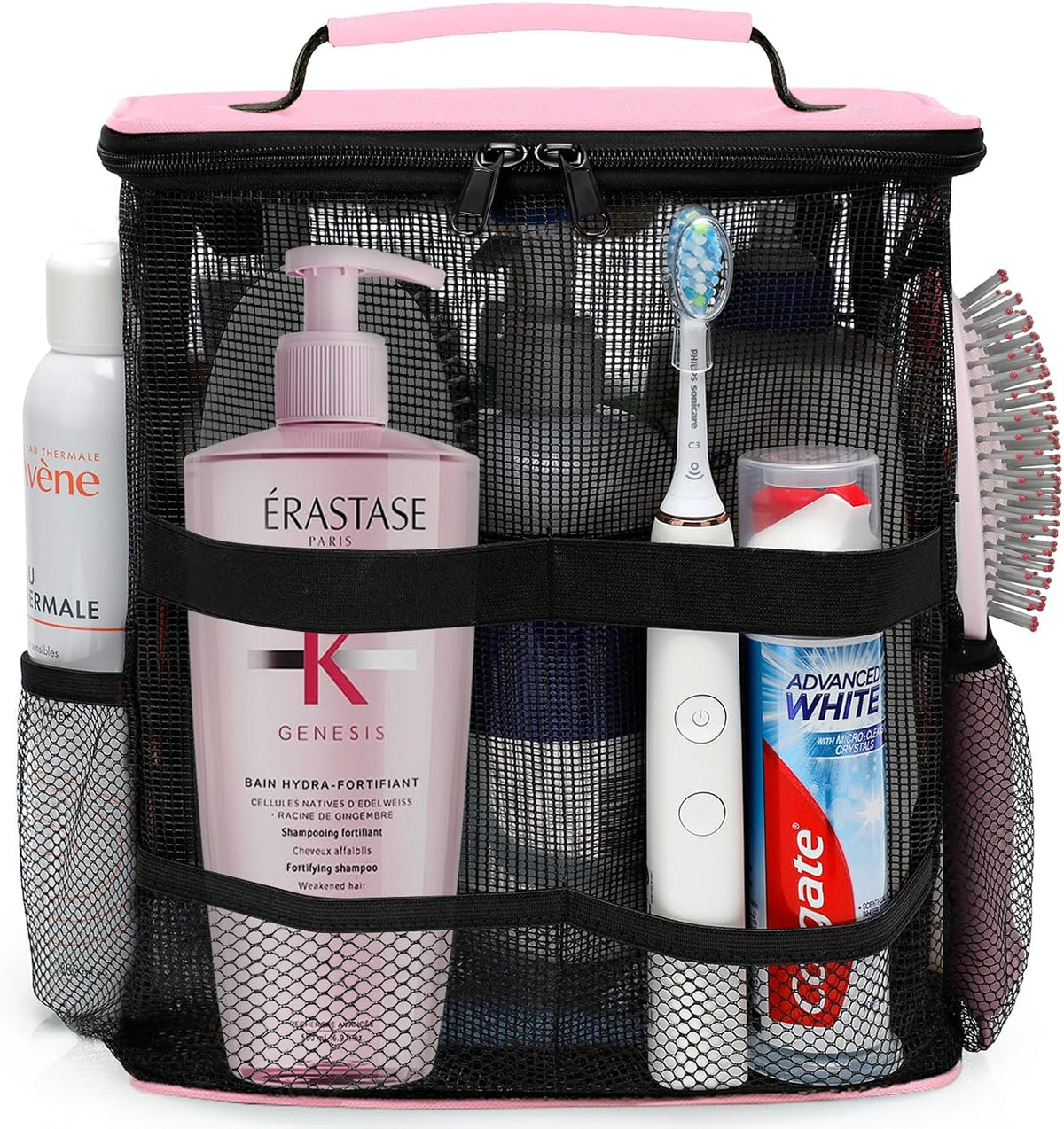 Dorm Room Essentials for Girls, Mesh Shower Caddy Hanging, Large Capacity Toiletry Bag for Women, Quick Dry Shower Bag for Camping, Cruise, Travel Essentials, Christmas Birthday Gifts for Women Girls