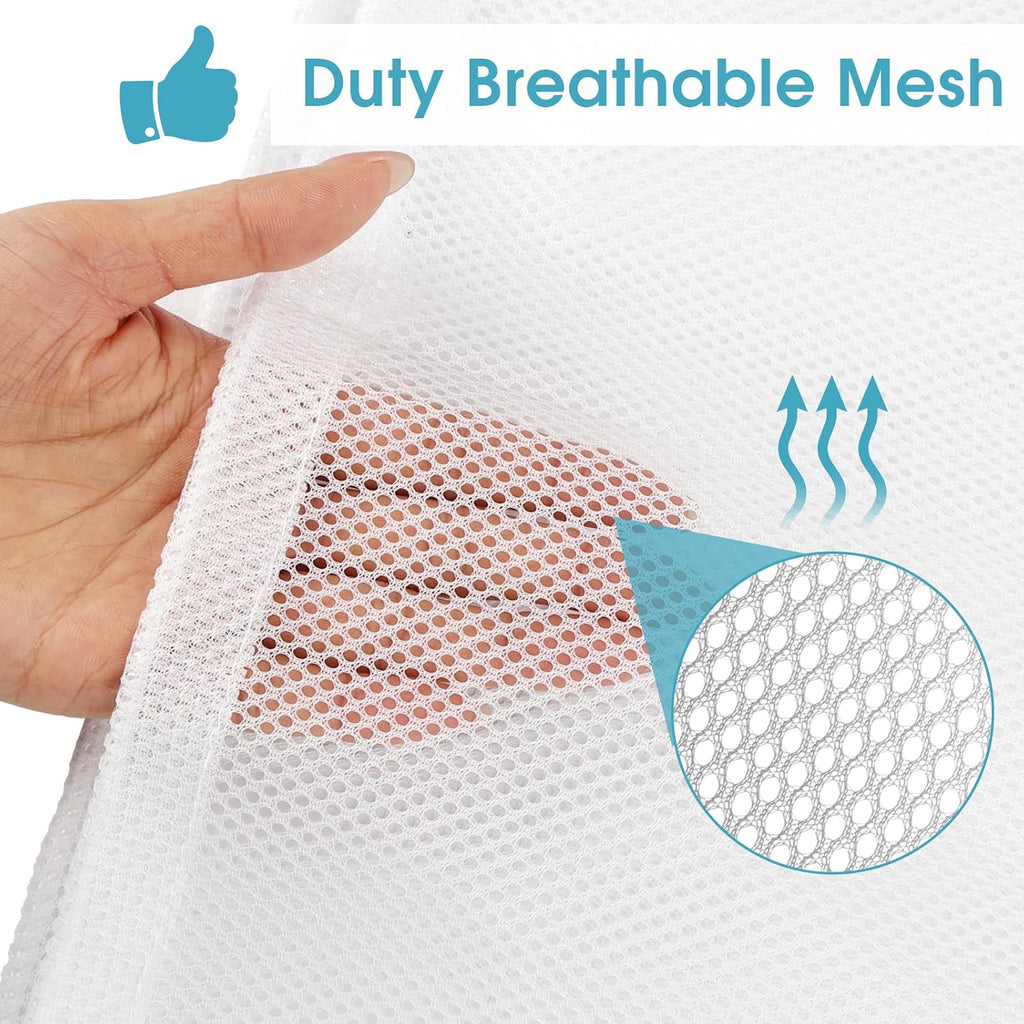 3 Pack Mesh Laundry Bags 23x34 Inch Drawstring Locking for Travel Home