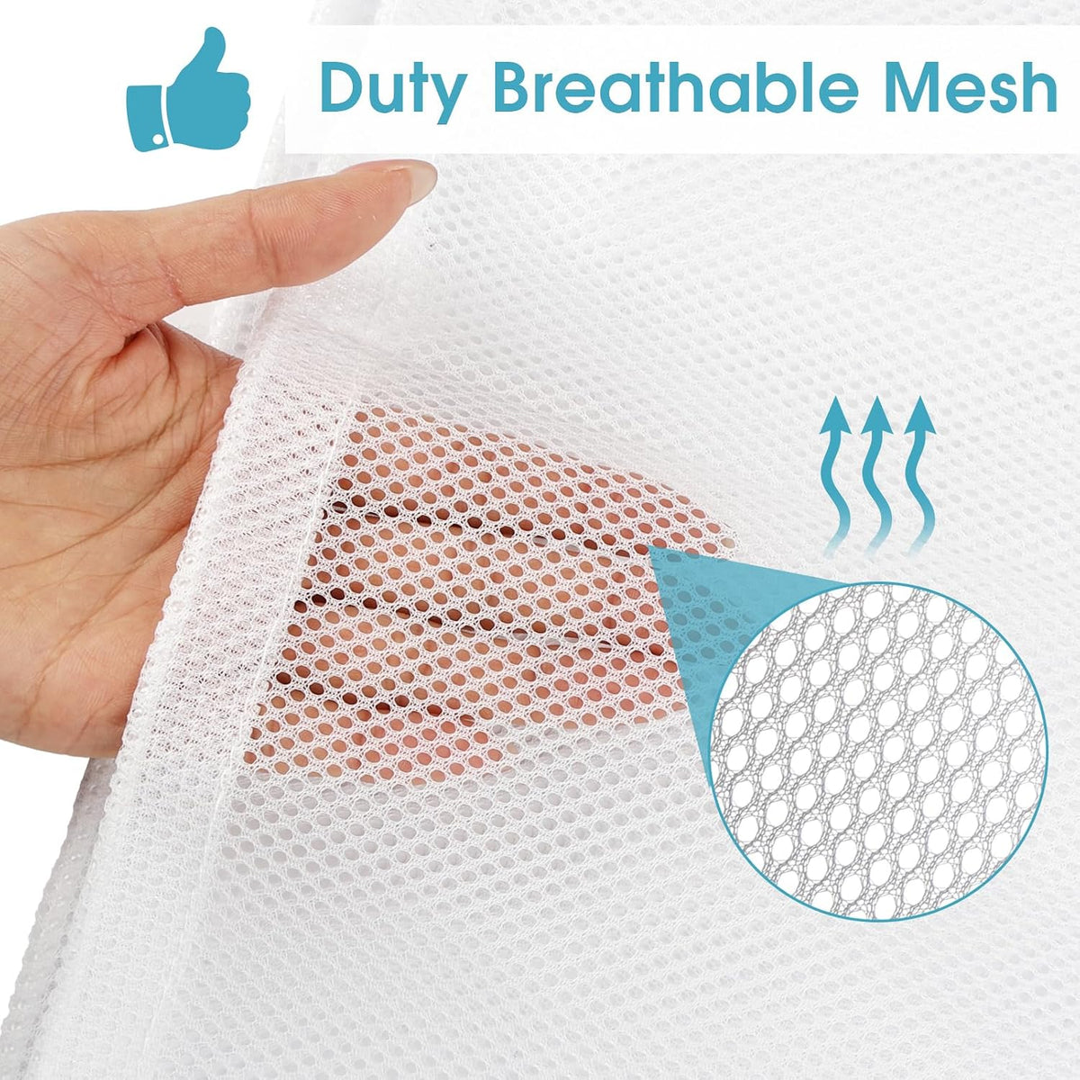 3 Pack Mesh Laundry Bags 23x34 Inch Drawstring Locking for Travel Home